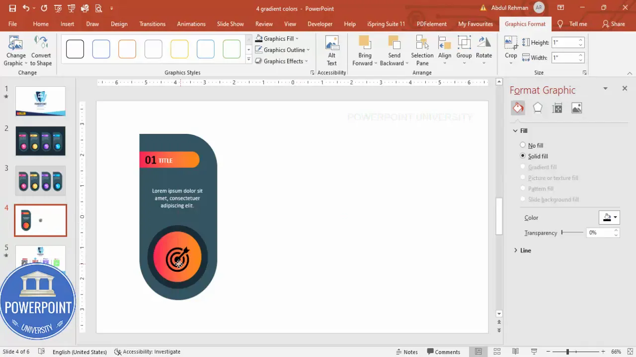 Insert an icon and style it with white outline and fill options