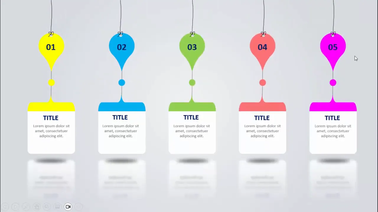 Alternative slide layout on a light background without the rod